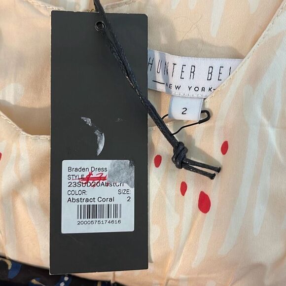 Hunter Bell Braden Dress Abstract Coral Lined Pockets Size 2 NWT $485 - Picture 10 of 13